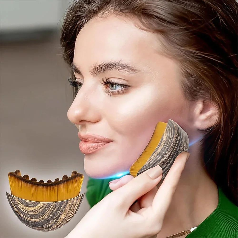 Lymphatic Contour Face Brush Dry Brushing Face Brush Lymphatic Drainage Massager for Face Chin Jawline Sculpting The Skin