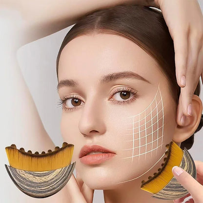 Lymphatic Contour Face Brush Dry Brushing Face Brush Lymphatic Drainage Massager for Face Chin Jawline Sculpting The Skin